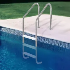 VEVOR Swimming Pool Ladder, 3-Step Double Handrails Stairs with Non-slip Heavy Duty Steps, Stainless Steel Load Capacity 265 lbs, Silver