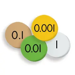 Sensational Math&trade; 4-Value Decimals to Whole Number Place Value Discs, 100 Discs