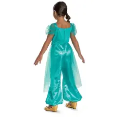 Disney Princess Kids' Aladdin Jasmine Deluxe Costume Jumpsuit Aqua Green