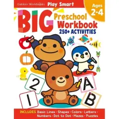 Play Smart Big Preschool Workbook Ages 2-4 - by  Gakken Early Childhood Experts (Paperback)