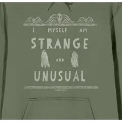 Beetlejuice "I Myself Am Strange and Unusual" Men's Olive Green Graphic Hoodie