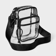 Men's Mini Crossbody Bag - Original Use&trade; Clear: TPU Shell, Adjustable Strap, Unstructured Design
