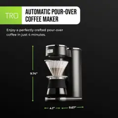 TRU Automatic Pour Over Digital Control Coffee Maker with Optimized Brew Program