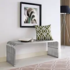 Pipe Stainless Steel Bench - Modway