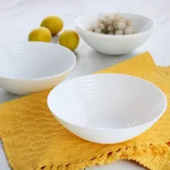 Gibson Ultra Patio 4 Piece Tempered Opal Glass Cereal Bowl Set in White