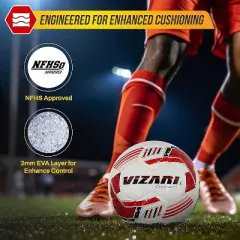 Vizari Stadio Match NFHS Soccer Ball for Practice Sessions and Official Games | 32 Panel Hand Stiched Training Soccer Ball for Boys Kids and Adults