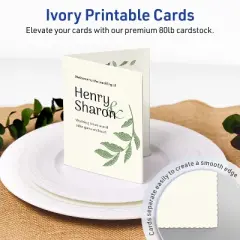Avery Printable Greeting Cards, 4.25" x 5.5", Matte Ivory, 10ct