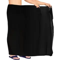 LA LEELA Men's Casual Summer Sarong Pareo Wrap One Size Black