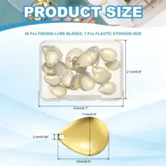 Unique Bargains Metal Curved Fishing Spinner Baits with Plastic Storage Box 40 Pcs