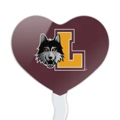 Loyola University Chicago Primary Logo Heart Love Cupcake Picks Toppers Decoration Set of 6