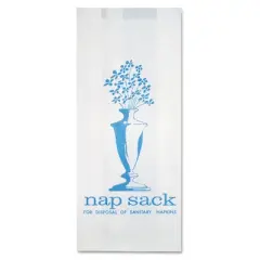 Bagcraft Nap Sack Sanitary Disposal Bags, 4" x 2" x 9", White, 1,000/Carton