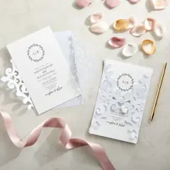 Best Paper Greetings 96 Sheets White Metallic Shimmer Paper for Printer, Letter Size Double Sided for Invitations, Crafts, 110gsm, 8.5 x 11 In