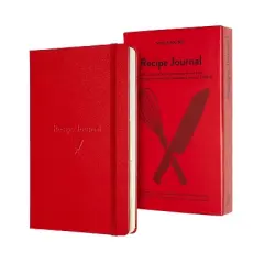 Moleskine Guided Journal 5.12"x8.25" Recipe: Dark Red Hard Cover, 400 Pages, Elastic Closure,