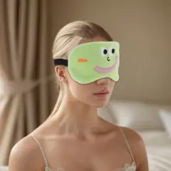 Unique Bargains Soft Cartoon Sleep Mask Smiling Green 1 Pc