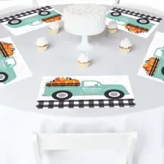 Big Dot of Happiness Happy Fall Truck - Party Table Decorations - Harvest Pumpkin Party Placemats - Set of 16