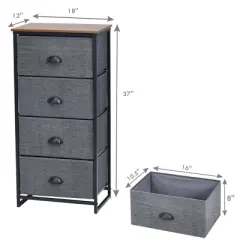 Costway 4 Drawers Dresser Chest Storage Tower Side Table Display Home Furniture