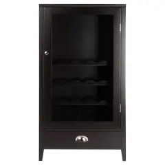 20 Bottles Shelf Modular Bordeaux Wine Cabinet Wood/Black Espresso - Winsome