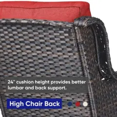 POCASSY 52.77" Wide Outdoor Wicker Loveseat With Cushions