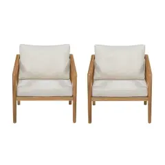 Christopher Knight Home Osborn Outdoor Slat Design Acacia Wood Club Chair (Set of 2)
