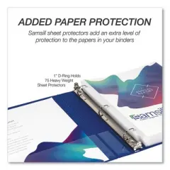 Samsill Durable D-Ring View Binders, 3 Rings, 1" Capacity, 11 x 8.5, Blueberry/Blue Coconut/Dragonfruit/Purple, 4/Pack