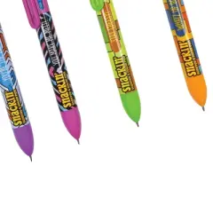 Snackin' Scented Multicolor Pens (4 Pack) - Fun Food Designs, 6 Colors & Scents (Pizza, Hot Dog, Ice Cream, Popsicle)