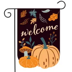 Briarwood Lane Fall Burlap Garden Flag 12x18 For Outdoor Pumpkins and Mushrooms For Fall Garden Flag Flags For Outside