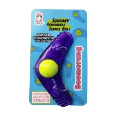 American Pet Supplies 7.5-Inch Boomerang with Treat Fill and Squeaker with Tennis Ball