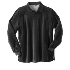 KingSize Men's Big & Tall Long-Sleeve Velour Polo