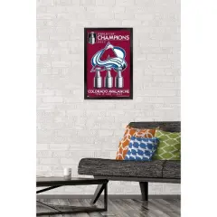 Trends International NHL Colorado Avalanche - 2022 Stanley Cup Team Logo Framed Wall Poster Prints