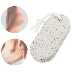 Unique Bargains Fine and Coarse Double Sided Oval Exfoliating Scrub Stone Foot File Gray 2Pcs