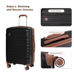 Whisen 5-Piece Set(20/24/28 in.)   Luggage Sets Lightweight Suitcase with TSA Lock and Rotating Wheels