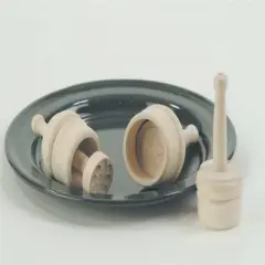 Lehman's Hard Carved Wooden Round Plunger Butter Mold Assorted Patterns Medium