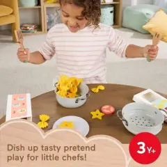 Fisher-Price Pots & Pasta Chef Set Cooking Toy with Wooden Food for Pretend Play 31pc