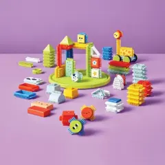 Interlocking Building Blocks Set - 80pc - Gigglescape&trade;: Educational Manipulatives, Fine Motor Skills, Ages 3+