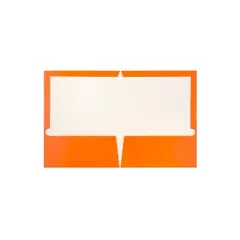 JAM Paper 2-Pocket Presentation Folders Orange Glossy 100/Box 385GORB