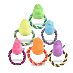 Peeps Squeaky Rope Dog Toys (Blue Chick)