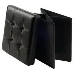 Ashford Storage Ottoman with Accent Stools Faux Leather - Winsome