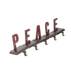 Northlight Buffalo Plaid &ldquo;PEACE&rdquo; Christmas Stocking Holder - 6" - 5 Piece