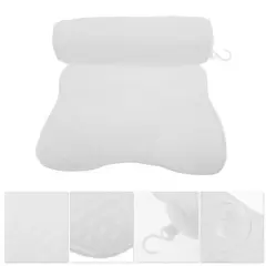 Unique Bargains Cylindrical Style Bath Pillow 15.75"x13.39"x3.35" White 1 Pc