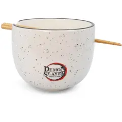Just Funky Demon Slayer Tanjiro Japanese Dinnerware Set | 16-Ounce Ramen Bowl, Chopsticks