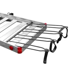 Tow Tuff TTF-2762ACBR Heavy Duty 2-in-1 Aluminum Adjustable Automotive Cargo Luggage Carrier with Bike Hitch Rack, 500 Pound Load Capacity