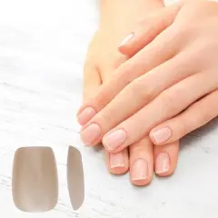 Unique Bargains Women's Full Coverage Fake Nails XS Gray Pink 1 Pc