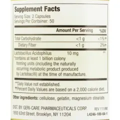 Health Star Acidophilus Probiotic Dietary Supplement Capsule, 100 Count