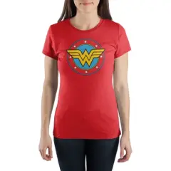 Red Wonder Woman Superhero Women's Short Sleeve Shirt
