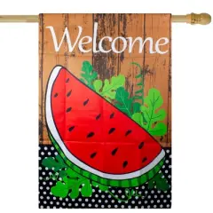 Northlight Welcome Watermelon Slice Spring Outdoor House Flag 28" x 40"