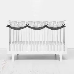 Bacati - Clouds in the City White/Gray Long Side Crib Rail Guard Cover