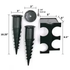 Ground Spike & Wall Storage Kit &ndash; 2-Pack + Mounting Holder