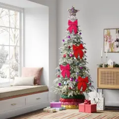 6.5" Christmas Tinsel Bow Ornament Hot Pink&nbsp; - Wondershop&trade;