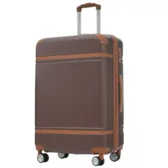 Gulches 3-Piece Hardshell Luggage Set - Lightweight Spinner Suitcases with TSA Lock - Brown - 20" & 28"