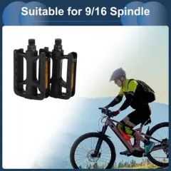 Unique Bargains Cycling Bike Pedal 9/16" Spindle Plastic Bicycle Flat Pedals for Road Mountain BMX MTB Bike Black